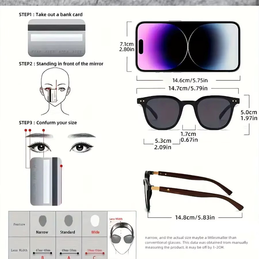 Hindfield Brille, quadratisch, Kunststoff, Vollrand, multicolor, Unisex - Bild 3