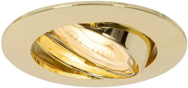QAZQA Moderner Einbaustrahler Edu in Messing Gold, schwenkbar, dimmbar, GU10, rund