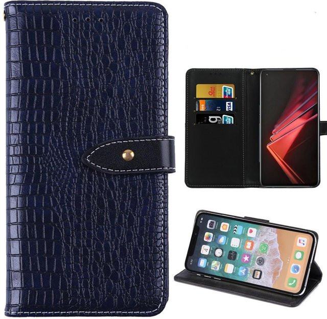 BONUMUM Klapphülle mit Krokodilmuster und Kartenfächern für Ulefone Armor 28 Ultra in Schwarz - Bild 1