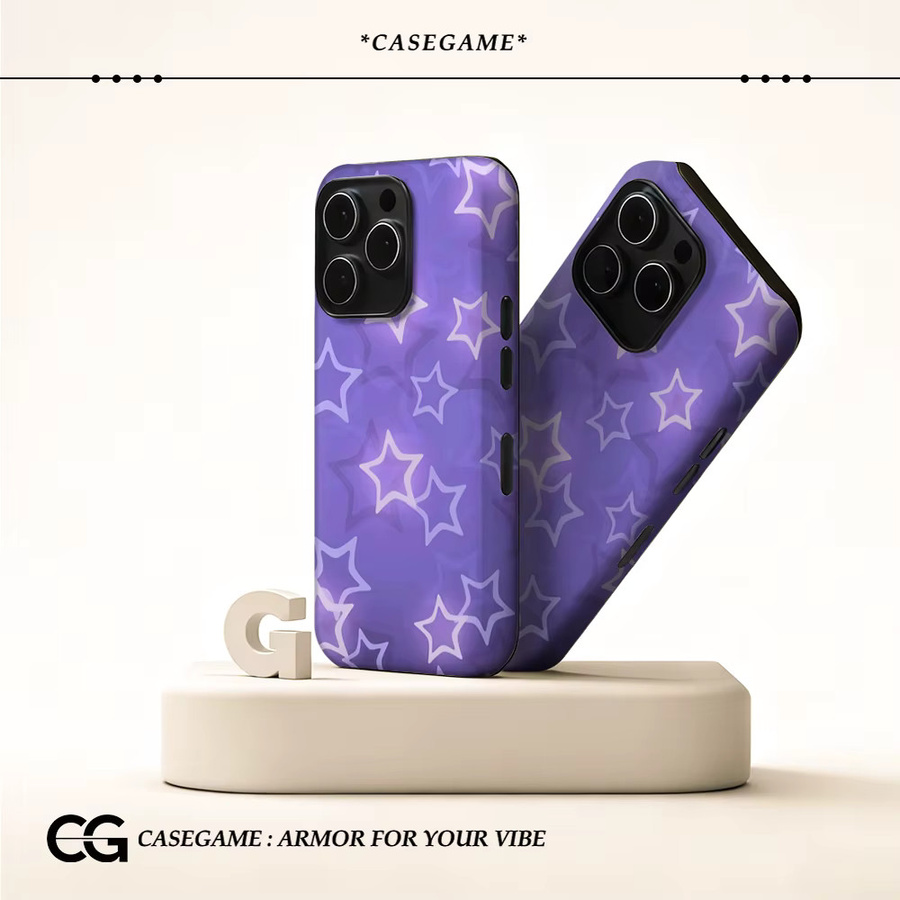 Potdemiel Handyhülle Lavender Star Glow für iPhone 17 16 15 14 13 Pro Max Plus mit doppelschichtiger Rückseite in Purple - Bild 2