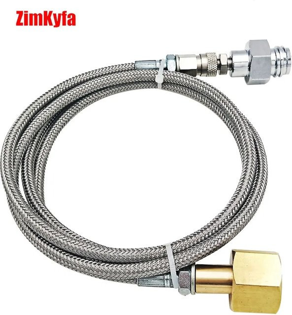 Grohe Blue Home Hochdruck-CO2-Adapterschlauch in Schwarz und Silber, Länge: 1,5 m oder 90 cm, passend für 2–10 kg CO2-Flaschen und Tankzylinder - Bild 1
