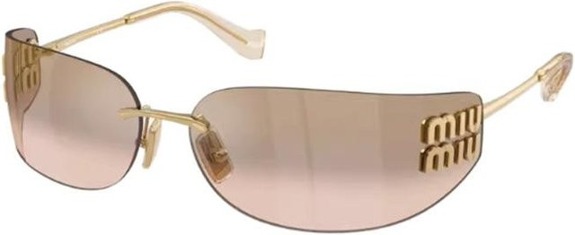 Miu Miu 0MU-A51S-5AK20P Sonnenbrille, randlos, oval, Gold, Damen - Bild 1