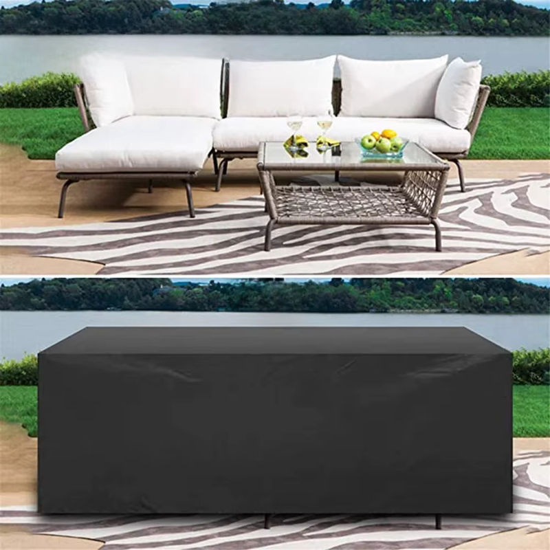 Wasserdichte Möbelabdeckung für Sofa und Tisch aus schwarzem 210D-Oxford-Stoff - Bild 6