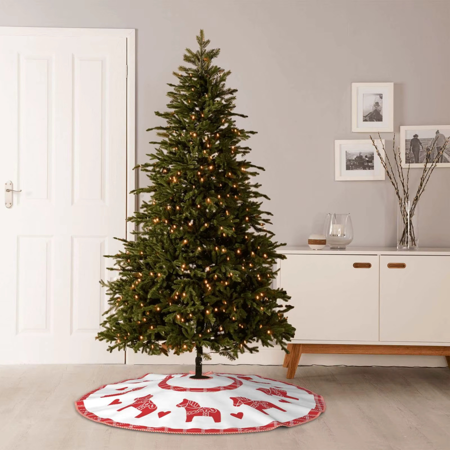 VIKAMA Weihnachtsbaum-Rock mit Dala-Pferd im schwedischen Design für deine Heimdekoration - Bild 4