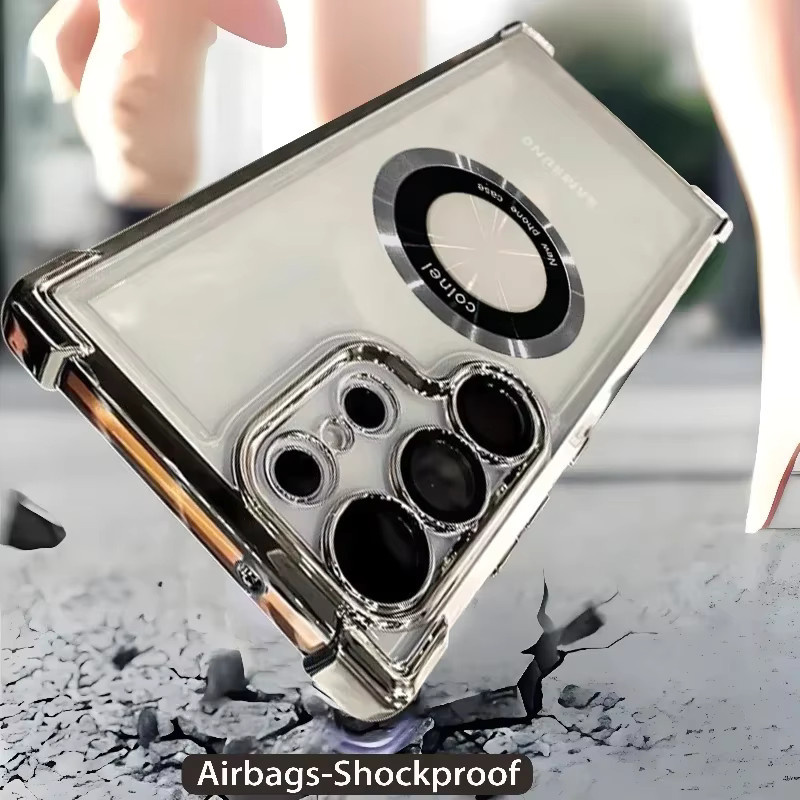 Transparente magnetische Schutzhülle für Samsung Galaxy S25 Edge S24 Ultra S23 FE S22 Plus S21 S20 Note20 stoßfeste Acryl-Abdeckung - Bild 2
