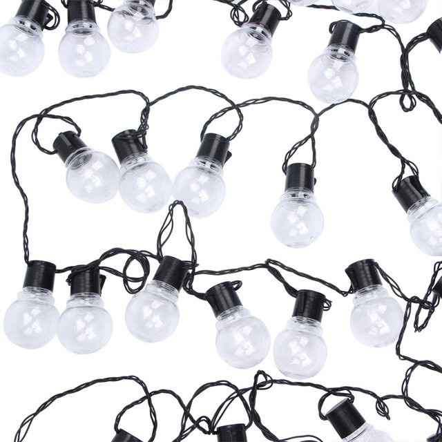 KIKIELF LED Lichterkette mit warmweißen Glühbirnen für Weihnachten, Hochzeit und Garten, transparent - Bild 1