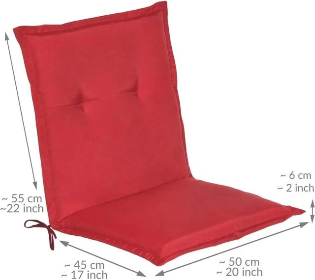 Beautissu Loft NL Niederlehner Sitzkissen aus Polyester in Rot, B/T/H: 100 x 50 x 6 cm - Bild 1
