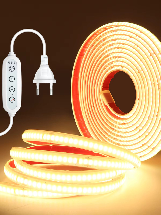 HEGEHE COB LED-Lichtstreifen IP67 Wasserdicht mit Dimmer-Kit, 220V, Selbstklebend, Silikon-LED-Band in Weiß - Bild 7