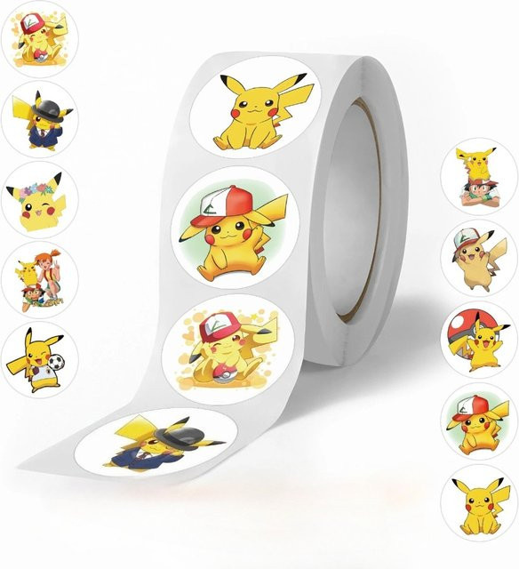500 Stück Pokemon Pikachu Siegelaufkleber von TAKARA TOMY in Multicolour für DIY-Dekoration, Alben und Tagebücher - Bild 1