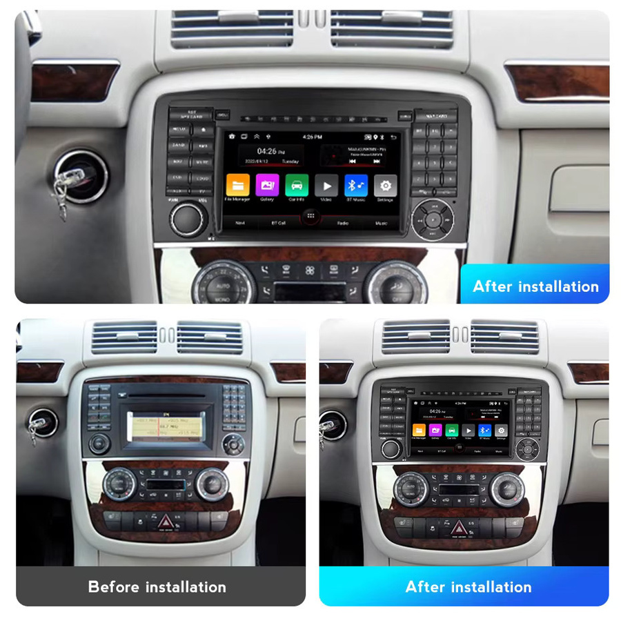 MEKEDE Android 15 Autoradio Multimedia Smart-Car-System für Mercedes Benz R-Klasse W251 R280 R300 R320, Schwarz - Bild 2