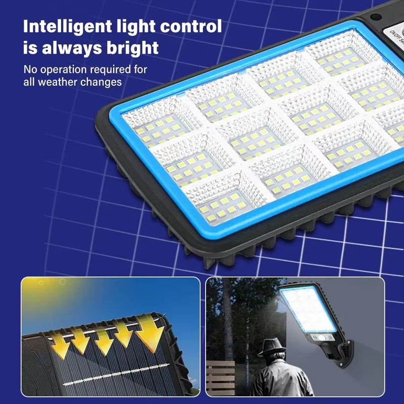 Heinast Solar LED Außenwandleuchte mit 144 SMD LEDs, Bewegungsmelder und 3 Modi, Schwarz - Bild 3