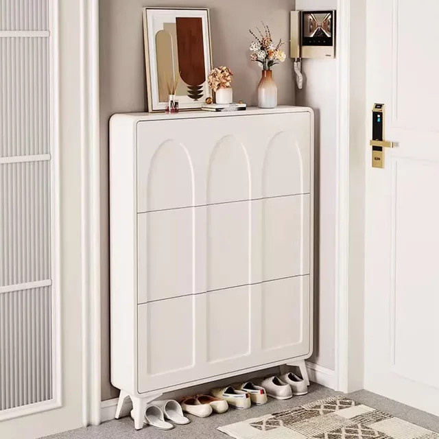ZUltra Schuhschrank in Weiß mit mattem Finish und schmalem Design für die Eingangshalle - Bild 1