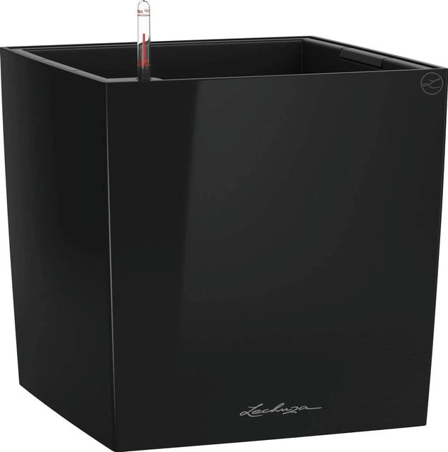 Lechuza Pflanzgefäß Cube Premium in Schwarz Hochglanz, B/T/H: 40 x 40 x 40 cm - Bild 1