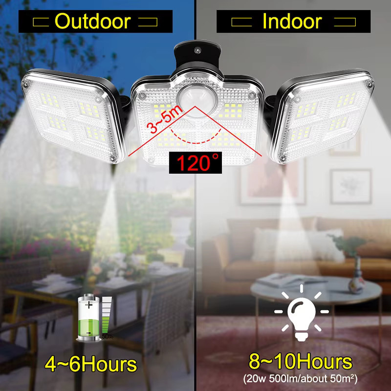 AMARYLLIS Solarleuchte 20 W LED Gartenlampe IP65 wasserdicht mit verstellbarem Kopf und 3 Modi in Schwarz und Weiß - Bild 2