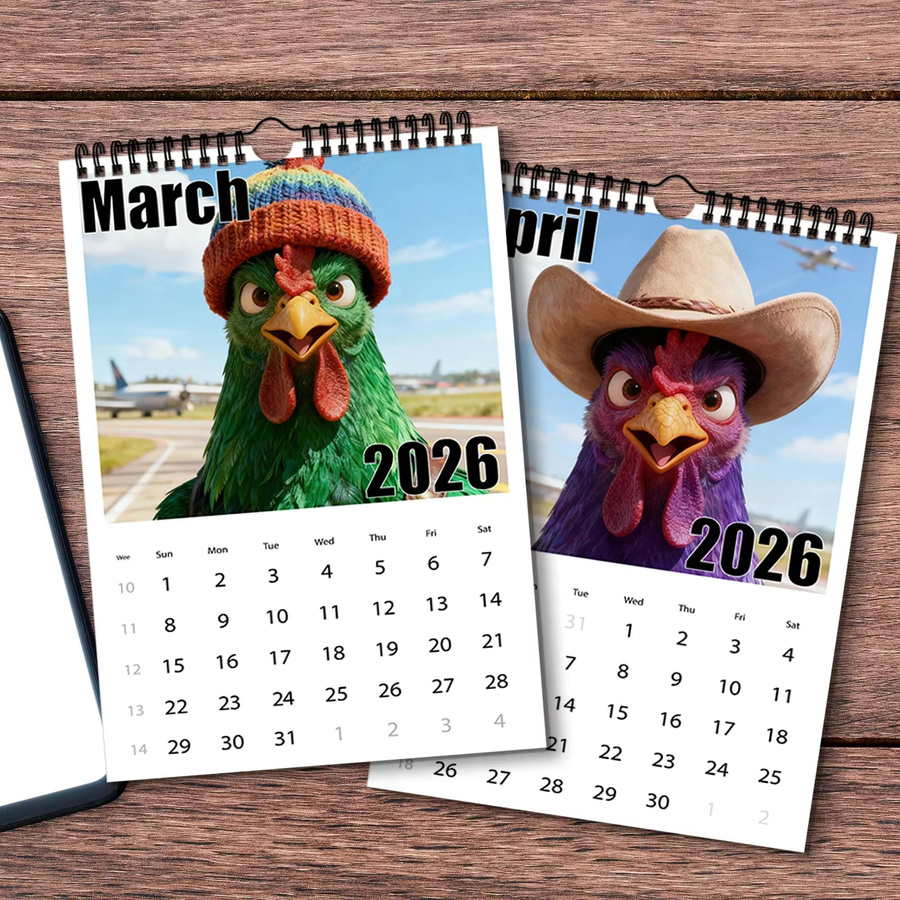 Wandkalender 2026 mit kreativem Hahnmotiv in Multicolor - Bild 6