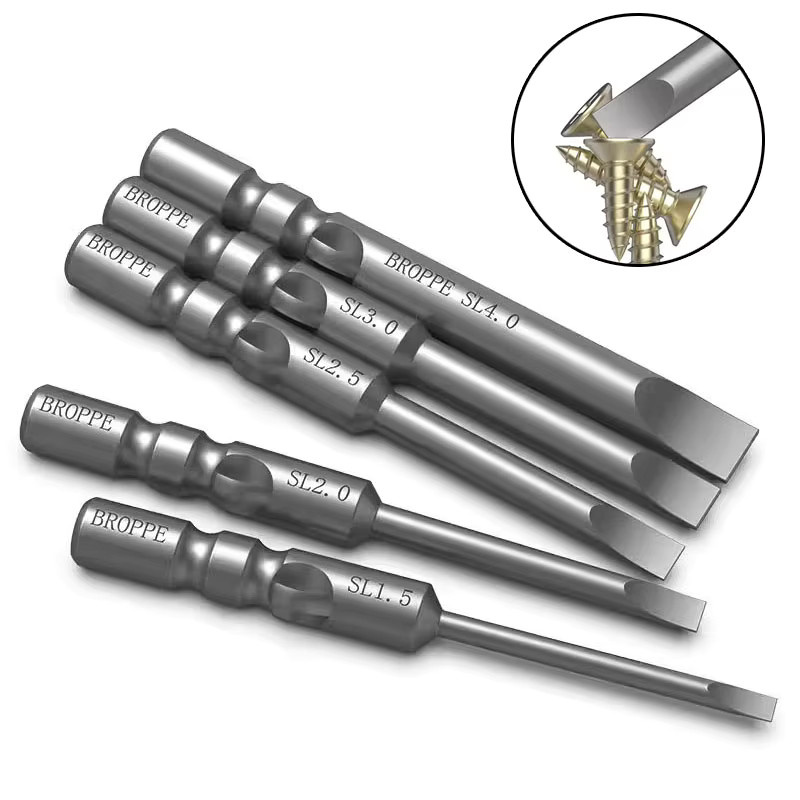 Conboom 800er Set Magnetische Schlitz-Bits aus S2-Legierungsstahl in Silber, Rundschaft 4 mm - Bild 2