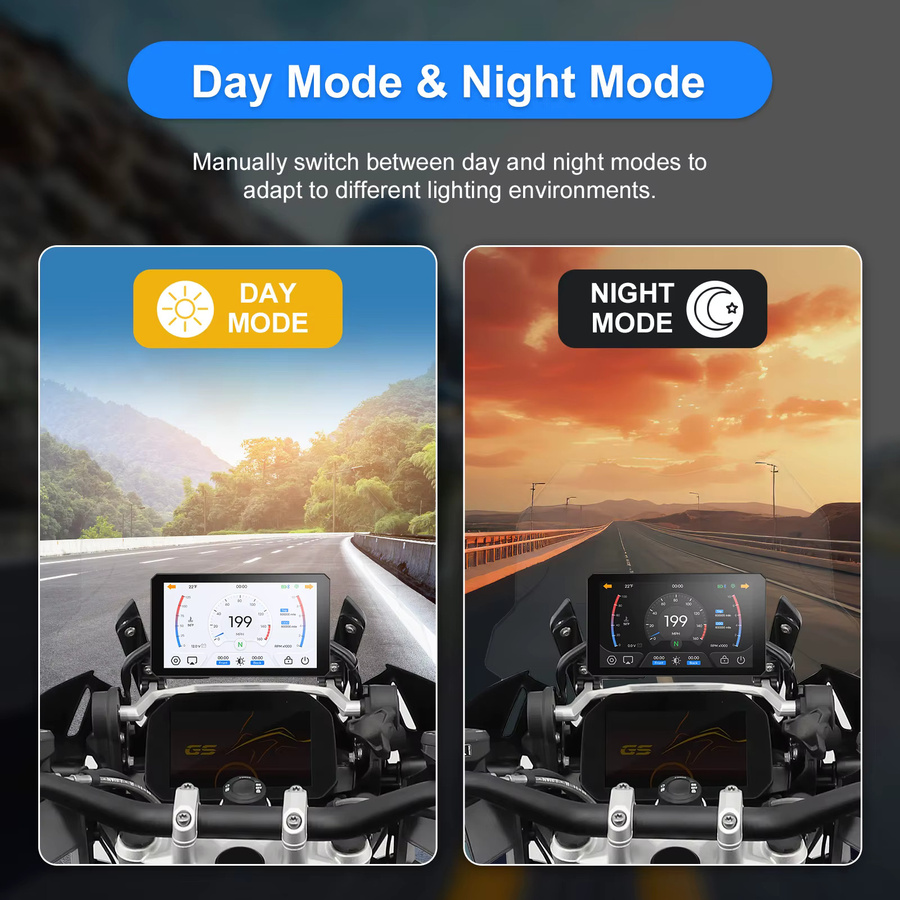 IYING 7-Zoll-Display für BMW Motorrad mit Wireless CarPlay, Android Auto und GPS-Navigator inklusive Magic Wheel in Schwarz für R1200GS R1250GS R1300GS - Bild 8