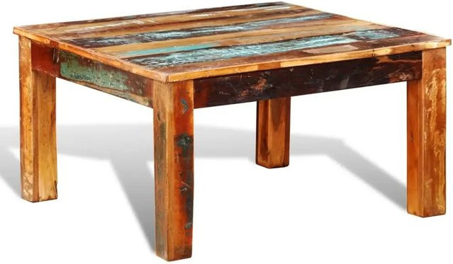 vidaXL Couchtisch quadratisch aus Mango-Holz in Braun und Multicolour, B/T/H: 80 x 80 x 45 cm - Bild 1