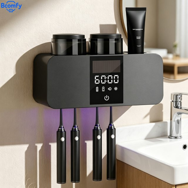 vifocal UV-Zahnbürstensterilisator und -halter, elektrisch aufladbar, grau - Bild 1