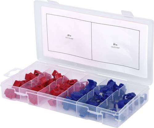 KS Tools 970.0570 Abzweigverbinder aus Kunststoff in Rot und Blau, 50 Teile - Bild 1