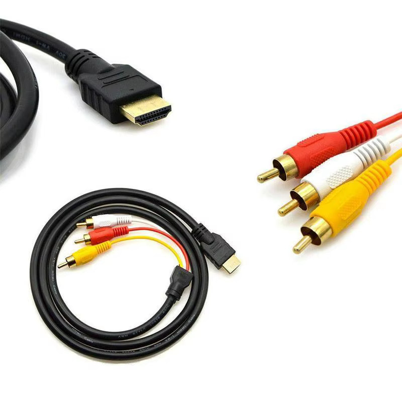 HDMI zu RCA Adapter in Schwarz für 1080P HD Video und Audio mit vergoldeten Anschlüssen - Bild 2