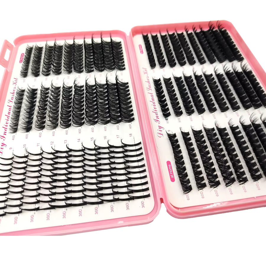 AMSDCN Künstliche Wimpern, 3D-Pfropfen, Mixed Cluster, Nerz-Look - Bild 5