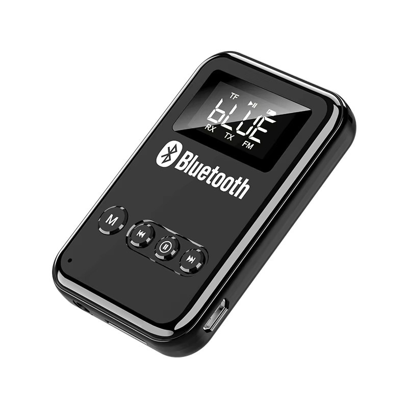 Jiansu Bluetooth 5.0 Audio-Sender und -Empfänger mit LCD-Display und 3,5-mm-AUX-Anschluss in Schwarz - Bild 2