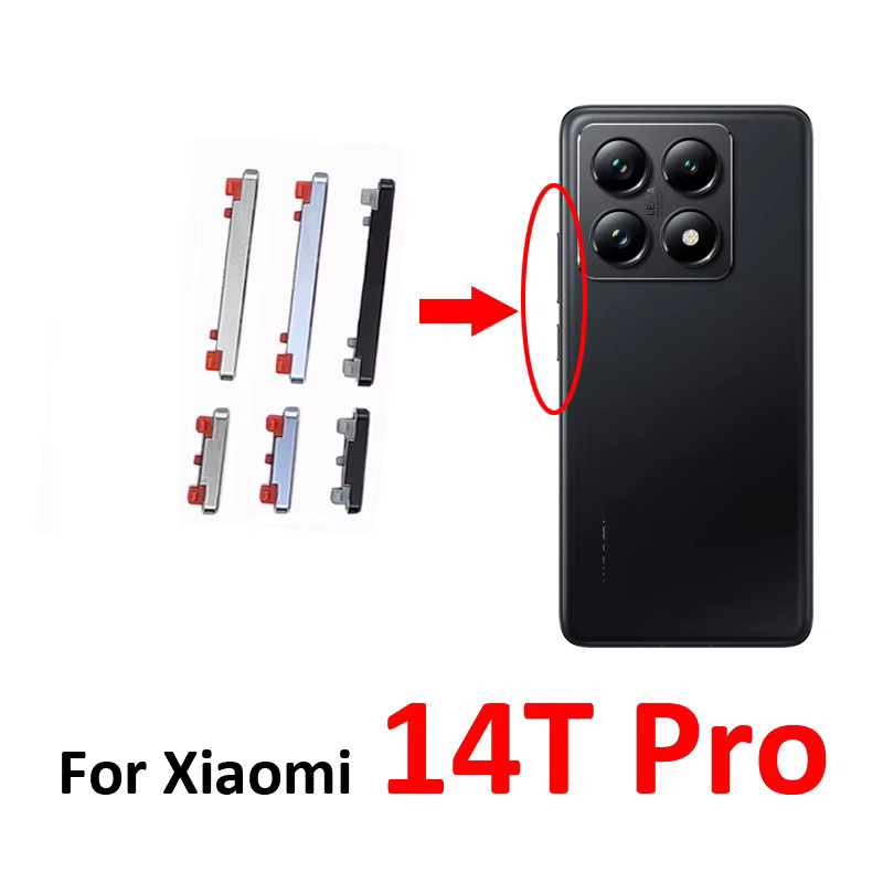 Xiaomi MI 14T Pro Telefon-Ein/Aus- und Lautstärketasten mit internem Flexkabel in Schwarz - Bild 2