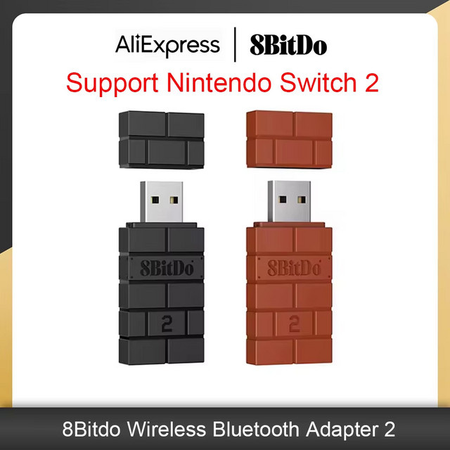 8Bitdo Wireless Bluetooth USB Adapter Schwarz für Nintendo Switch, Windows, Mac und Raspberry Pi zur Unterstützung von PS3, PS4 und PS5 Controllern - Bild 1