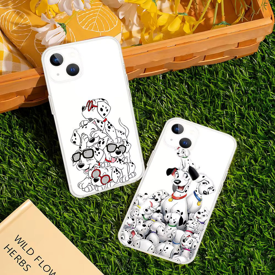 Transparente Handyhülle mit Dalmatiner Hund Motiv für Apple iPhone 11 bis 17 Pro Max Mini Plus stoßfest - Bild 2
