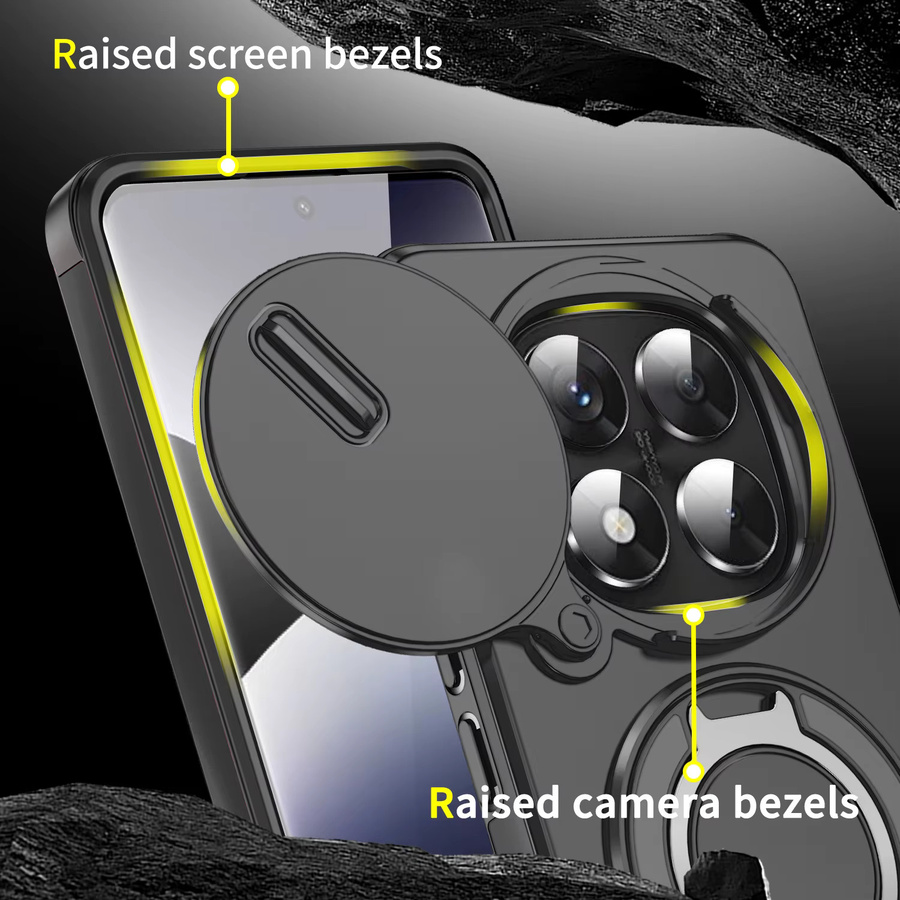 Magnetische Ringständer-Handyhülle für Xiaomi Poco M8 Pro Redmi Note 15Pro 4G Plus 5G mit Schiebe-Kameraschutz aus TPU-Kunststoff in Blau oder Schwarz - Bild 2