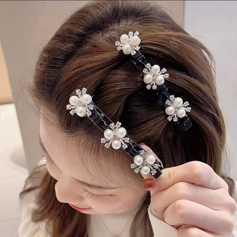 Haar-Kleeblatt-Clips, Kristall-Strass, Damen - Bild 4