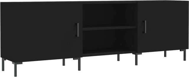 vidaXL TV-Schrank in Schwarz aus Holzwerkstoff und Eisen, B/T/H: 150 x 30 x 50 cm - Bild 1