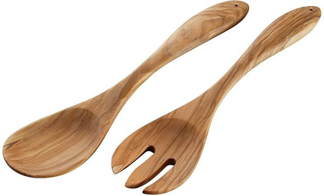Cilio Salatbesteck TOSCANA aus Olivenholz in Braun, Länge: 30 cm, B/H: 8 x 4 cm - Bild 1