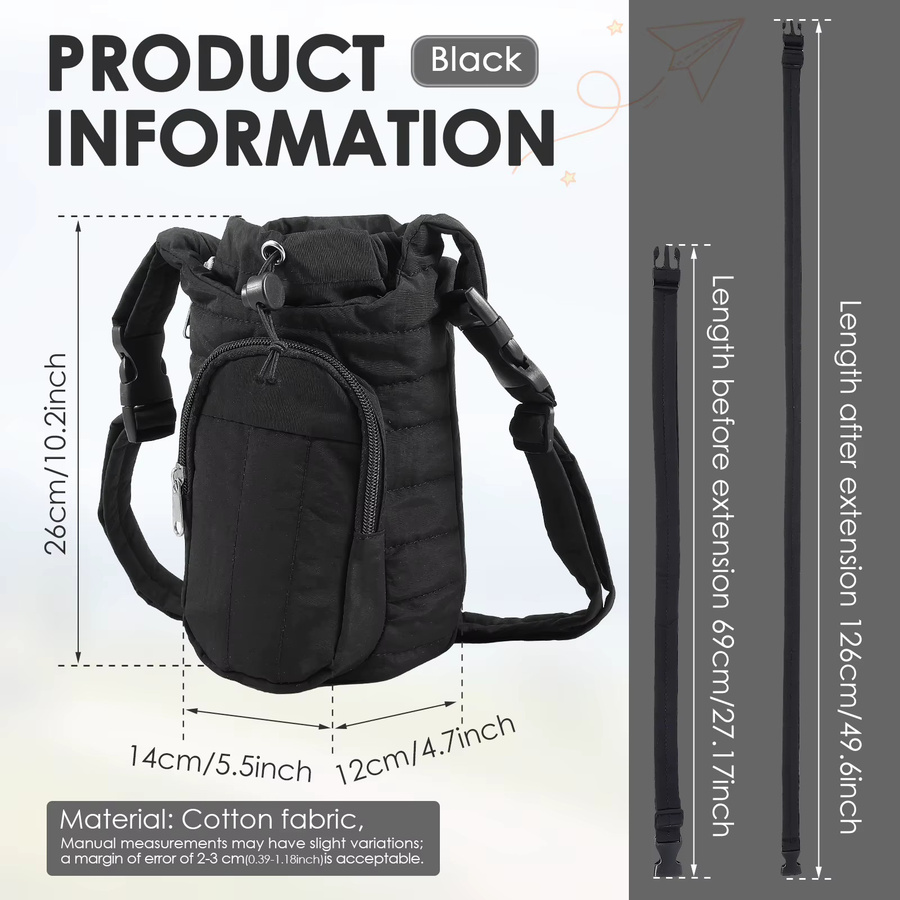 Willstar Tragbare Wasserflaschentasche mit verstellbarem Schultergurt und Handytasche für Wandern, Camping und Fitness, Breite: 26,0 cm, Tiefe: 14,0 cm - Bild 6