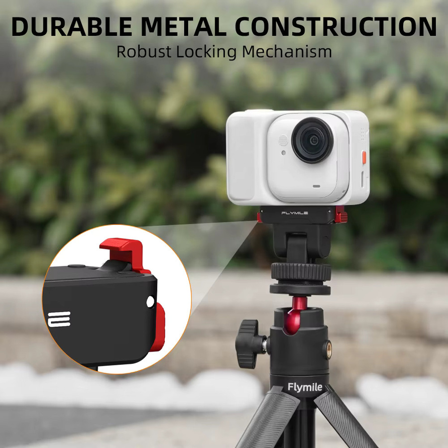 Flymile Magnetischer Adapter-Halter für Insta360 GO Ultra Schnellwechsel-Basishalterung mit 1/4 Schraubenloch und Cold Shoe in Schwarz - Bild 4