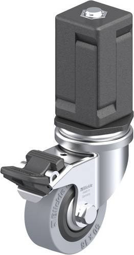 Blickle Lenkrolle LRA-VPA 50G-FI-FA-EV07 mit Feststeller, Rad-Durchmesser: 50 mm, Tragfähigkeit: 40 kg, Schwarz-Grau - Bild 1