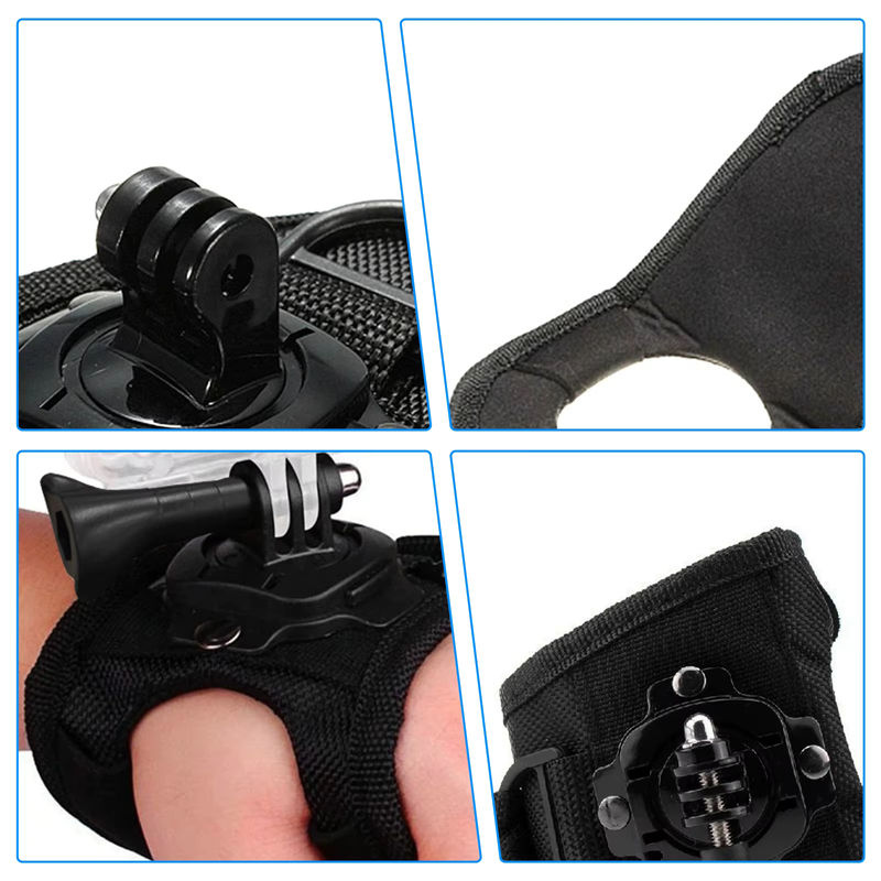 HONGDAK 360 Grad Rotations Handschlaufe Halterung für GoPro Hero 12 11 10 9 8 7 6 5 SJCAM Insta360 X2 X3 DJI Osmo in Schwarz - Bild 3