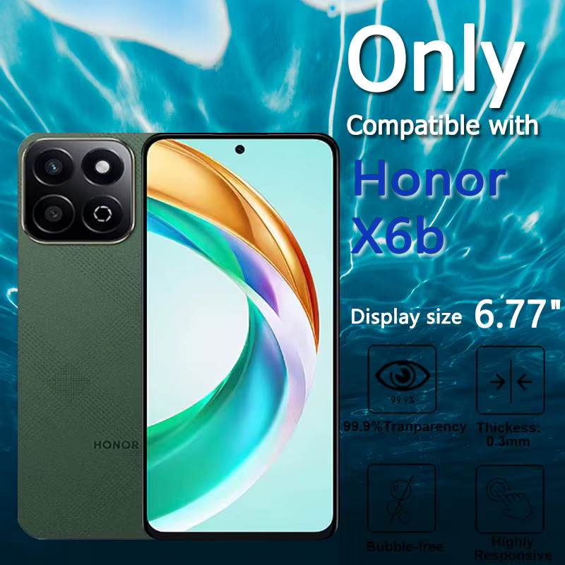 Displayschutzfolie aus gehärtetem Glas für Honor X6b, X6 und 6b, transparent, 9H Härtegrad, kratzfest und fingerabdruckresistent - Bild 2