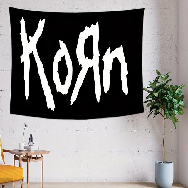 Korn Band Wandbehang Heavy Metal Rock Musik Tapisserie Schwarz - Bild 1
