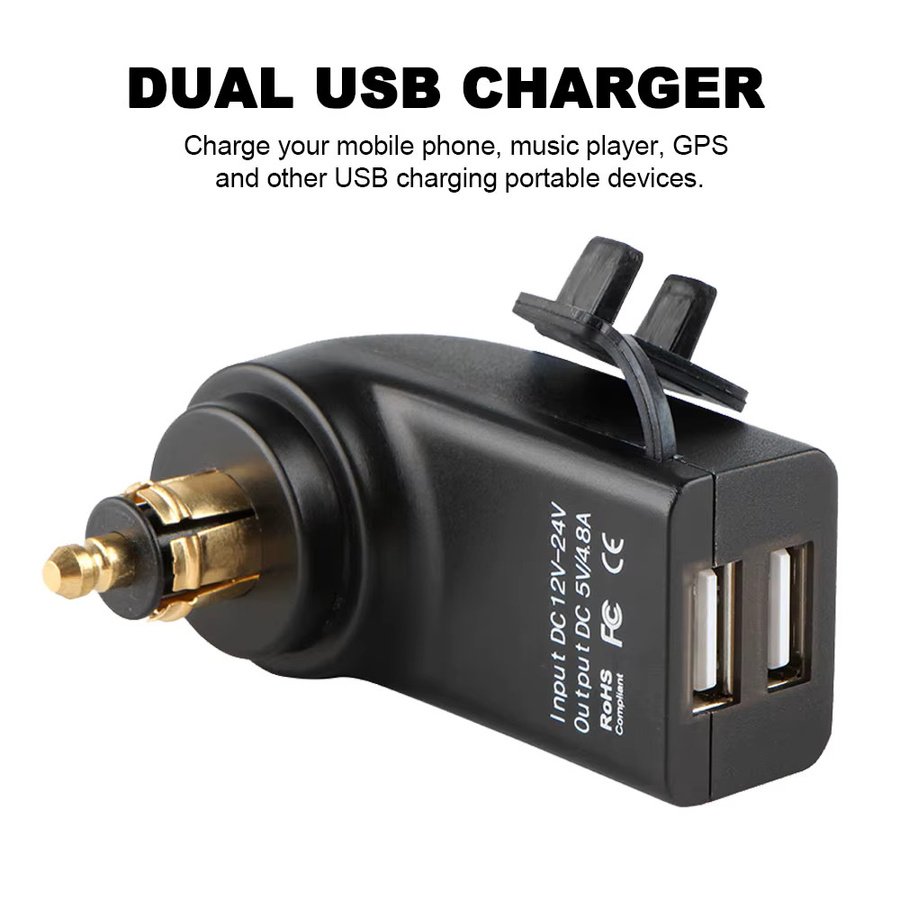 Motorrad Dual USB Steckdose Ladegerät Adapter RI2FR in Schwarz und Blau für BMW R1200RT F850GS F700GS F800 GS/ST R1300GS ADV R12 R1200GS R1250GS - Bild 3