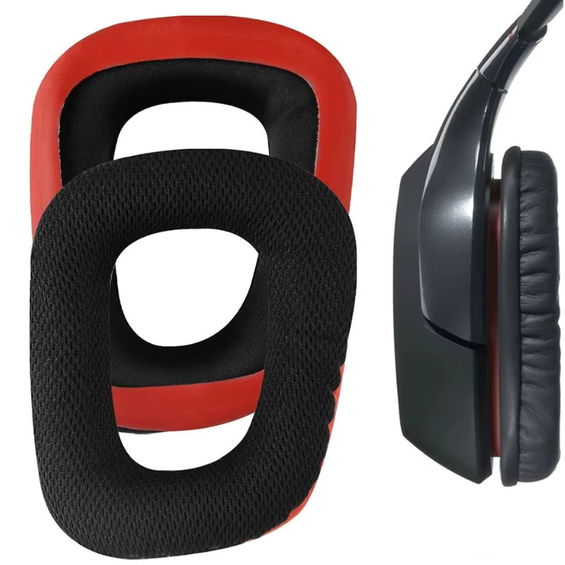 2er-Set Ohrpolster in Grau für Logitech G35 G430 G432 G332 G930 F450 Kopfhörer - Bild 3
