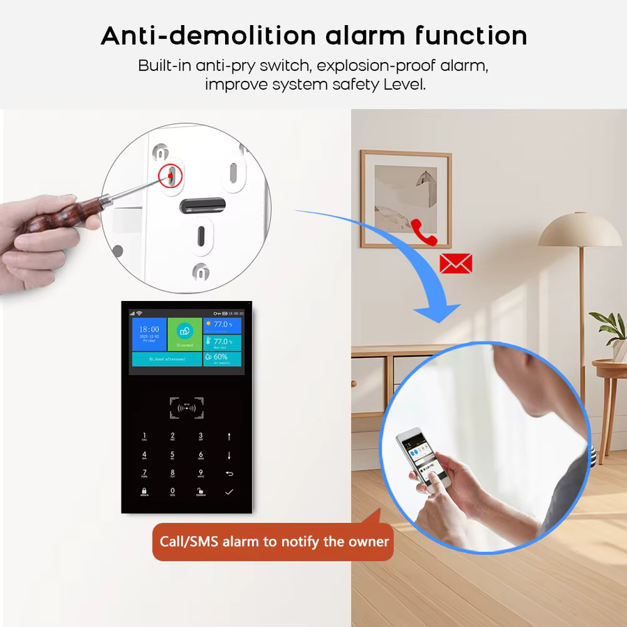 PGST 4G GSM WLAN Alarmsystem mit Tuya Smart Home Security Kit und drahtlosem Türsensor kompatibel mit Alexa - Bild 5