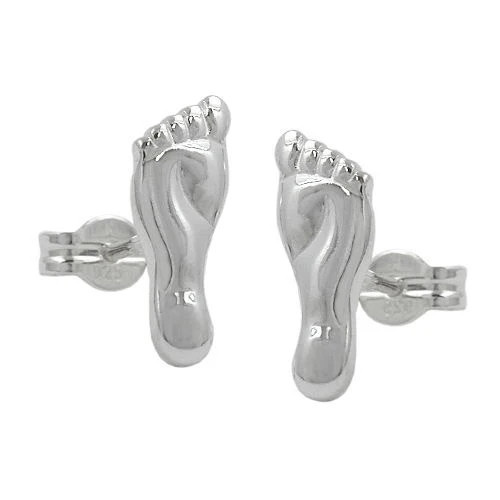 Colfem Ohrstecker Füße, 925 Silber, Unisex - Bild 1