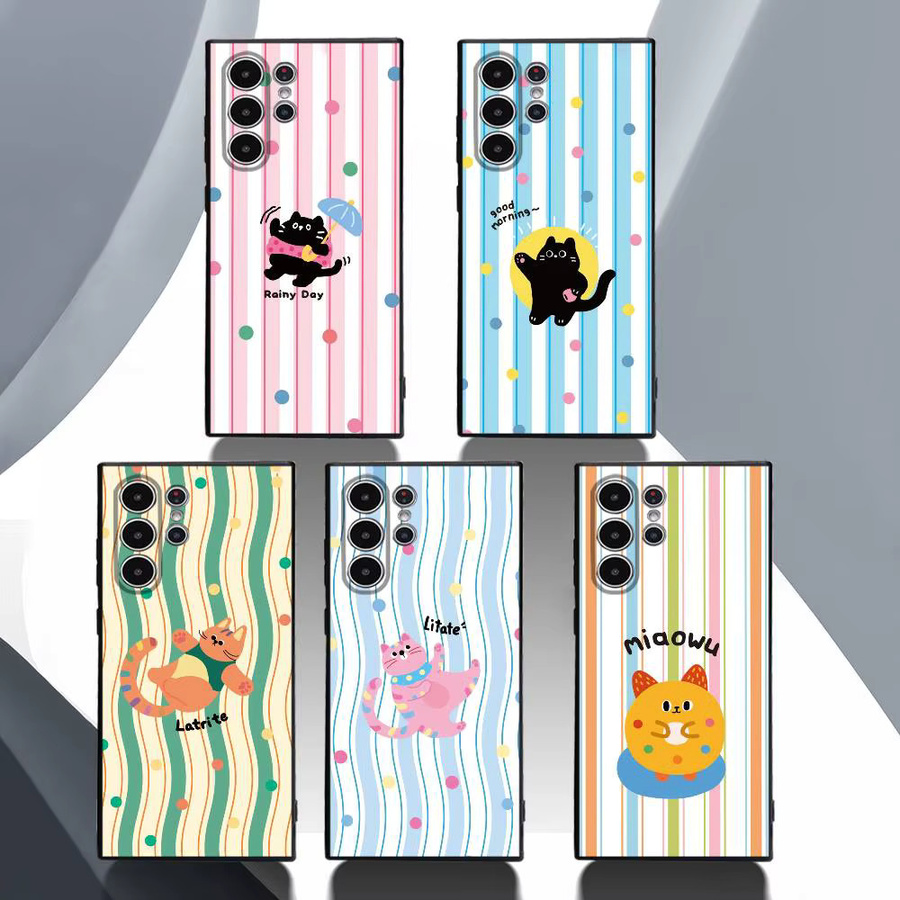 Kawaii süße Katze Handyhülle für Samsung Galaxy S25 S24 S23 S22 S21 S20 Ultra Plus Soft Cover in Multicolour - Bild 3