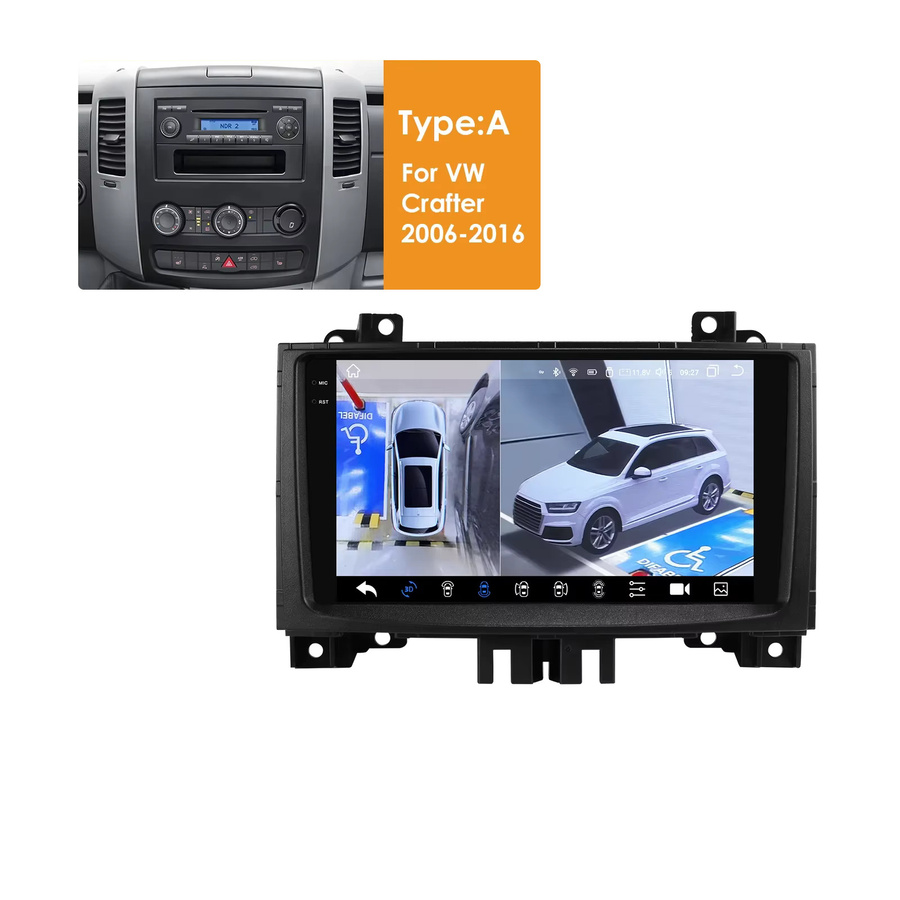 OSSURET Android 14 Autoradio mit Carplay und Snapdragon 6115 Multimedia Head Unit für Benz Sprinter und VW Crafter 2006–2016, Schwarz - Bild 4