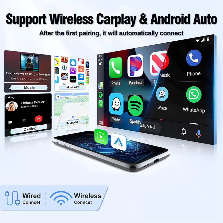 AUTOTOP Wireless Carplay und Android Auto Funktionsbox für Alfa Romeo Stelvio & Giulia 2017–2019, kompatibel mit OEM-Kamera, Schwarz - Bild 2