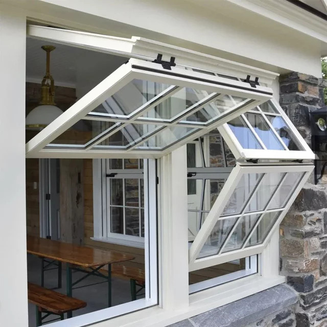 Modernes Schiebe-Klappfenster aus Aluminium in Weiß mit zweifacher Faltung für Café und Heimdekoration - Bild 1
