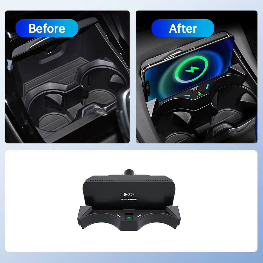 MOCENDO Kabelloses 15 W Schnelllade-Ladegerät und Handy-Halterung für BMW X1 2016–2019 in Schwarz - Bild 3