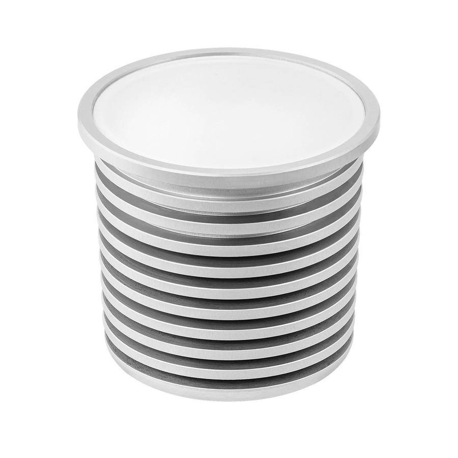 Luxvenum LED-Einbaustrahler eckig aus silber-gebürstetem Aluminium, dimmbar, 9W, 230V, 120° Abstrahlung, Milchglas - Bild 1